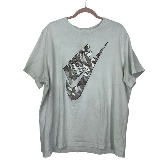 Nike Other - Mens Nike Tee Pale Blue With Gray Camp Logo Design Short Sleeves Top Size XXL
